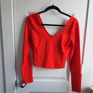 lululemon Solar Orange Align Long Sleeve Top Size 6 G146